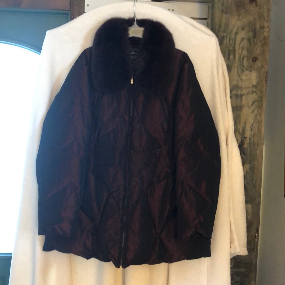 1MADISON  faux fur collar coat